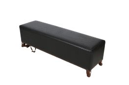 A contemporary rectangular stool.