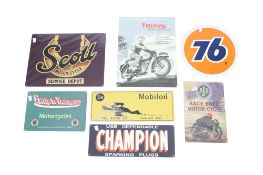 Six contemporary enamel style replica advertising signs.