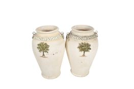 A pair of large ceramic 'Le Conservatoire' pots.