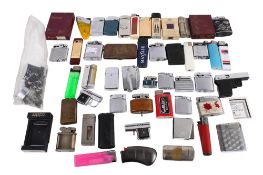 A collection of vintage pocket lighters.