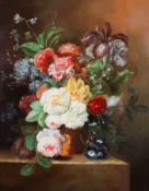 Jacob Keinen (20th century), oil on panel, floral still life.