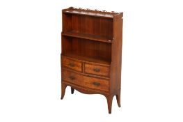 A 20th century mahogany open bookcase.