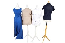 Four ladies designer t-shirts, a shirt and a dress.