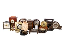 A collection of 20th century mantel clocks and parts. Max.