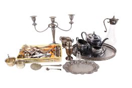 A collection of assorted silverplate items.
