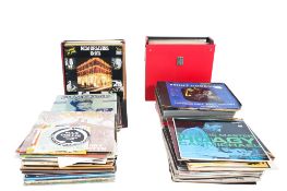 A large collection of assorted vintage vinyl LP album records, mostly jazz.