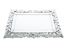 A contemporary bevelled edge wall mirror.