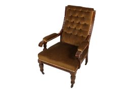 An early 20th century oak framed chair.