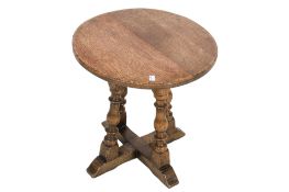 A vintage low oak side table.