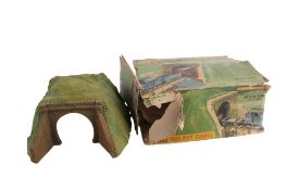 A Merit railway tunnel in green and brown, with original box. Cat. no. 5040.