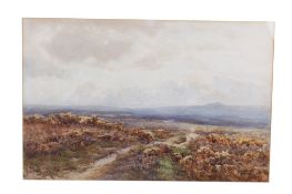 Arthur Gerald Ackerman (19th/20th century), watercolour, moorland landscape.