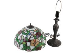 A contemporary Tiffany style leaded glass table lamp.
