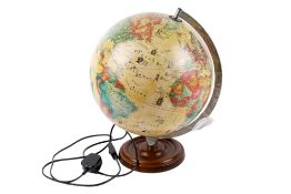 A contemporary Legend World Discoverer illuminated terrestrial globe.