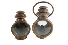 Two vintage brass lamps.