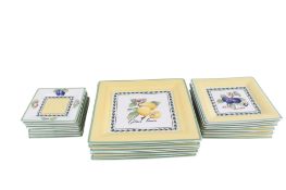 Three sets of Villeroy and Boch square plates.