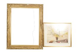Jean Gutknecht, watercolour on paper and a large gilt frame.