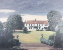 Guy Lester (born 1956), oil on canvas, a country house and garden.