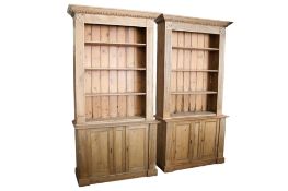 A pair of Victorian pine bookcases.
