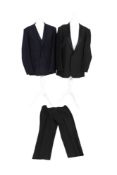 A gentleman's evening suit and a jacket and waistcoat.