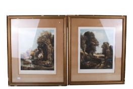 C. FItzgerald, two signed coloured prints after John Constable.