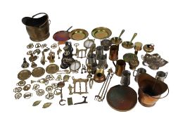 An assortment of Victorian and later metalware.