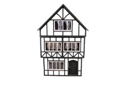 A 20th century Elizabethan timber frame style doll's house and contents.