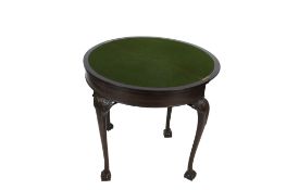 A mahogany demi-lune table.