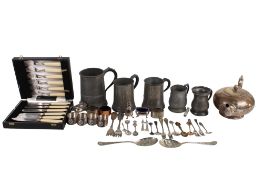 An assortment of metalware.