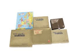 A collection of assorted vintage Victory wooden jigsaw puzzles.