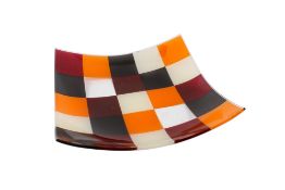 A contemporary Rosenthal square glass dish.