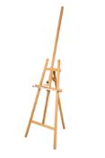 A large contemporary wooden artist's easel. Adjustable height, Max.