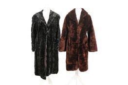 Two vintage faux fur coats.