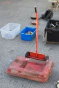 A battery trolley and a Massey Ferguson 135 fuel tank. (2). All items in this auction are sold as