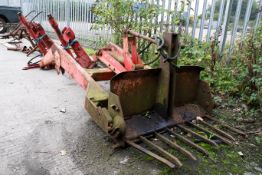 A Massey Ferguson loader and frame with valves All items in this auction are sold as seen, We are