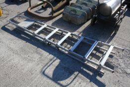 An aluminium step ladder. All items in this auction are sold as seen, We are unable to provide