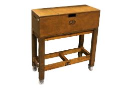 A scratch built plywood tool workbox / bench on wheels. H99cm x W90cm x D34cm All items in this