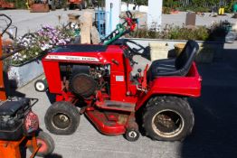 A Mountfield Wheel Horse sit on petrol lawnmower. S/n 13570 All items in this auction are sold as