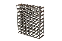 A vintage wood and metal 56 bottle wine rack. H79cm W69cm D23cm. All items in this auction are