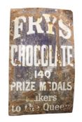 A 'Fry's Chocolate' enamel advertising sign, 92cm x 152cm All items in this auction are sold as