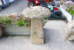 A large Staddle stone. H100cm All items in this auction are sold as seen, We are unable to provide