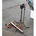 A hand-prepelled Stewart Ball-Bearing No.9 Sheep Shearing Machine. Together with a collection of