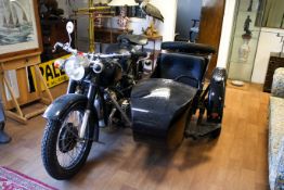 1959 Chinese Chang Jiang 750cc motorcycle and sidecar. Shaft driven, Engine Serial number 592873,