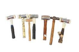 A group of assorted hammers All items in this auction are sold as seen, We are unable to provide