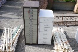 Two multi drawers filing cabinets. Max. H86cm All items in this auction are sold as seen, We are