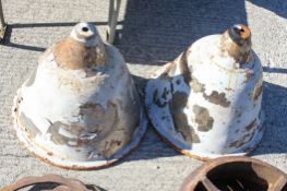 Pair of industrial lamp shades