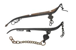 A set of vintage horse hames with chains. L80cm. All items in this auction are sold as seen, We