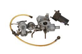 Two SU Carburetors and a fuel pump. Possibly to suit a Moris Mini or Minor. Part number AUC 6070.
