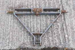 A three-point towing hitch linkage frame . W80cm H48cm. All items in this auction are sold as