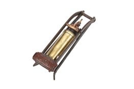 A vintage 'Kismet Lorry' foot pump. Having a polished brass cylinder. L38cm All items in this