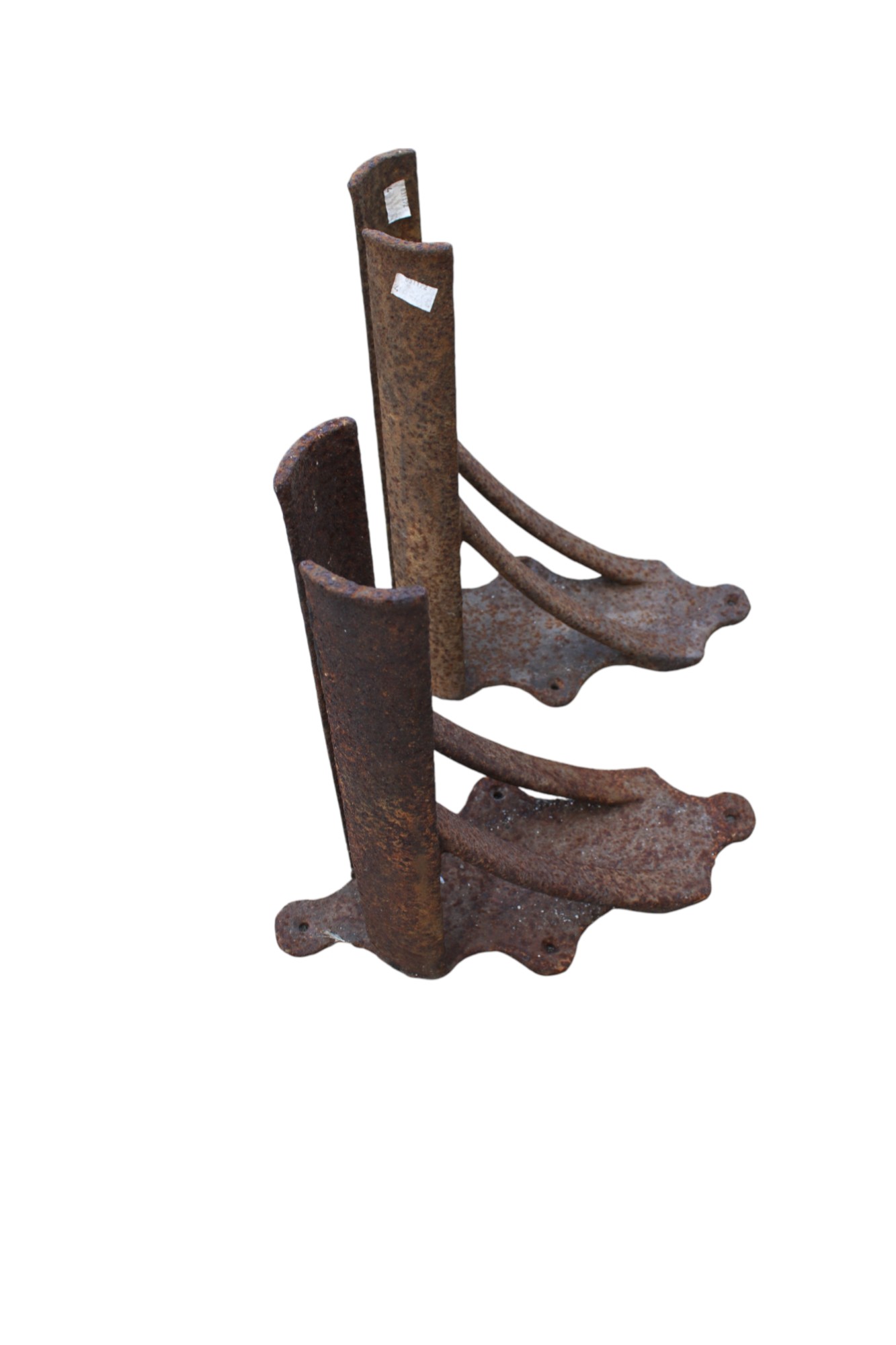 A pair of cast iron wall-mounted saddle racks. H38cm D41cm W12cm. All items in this auction are sold